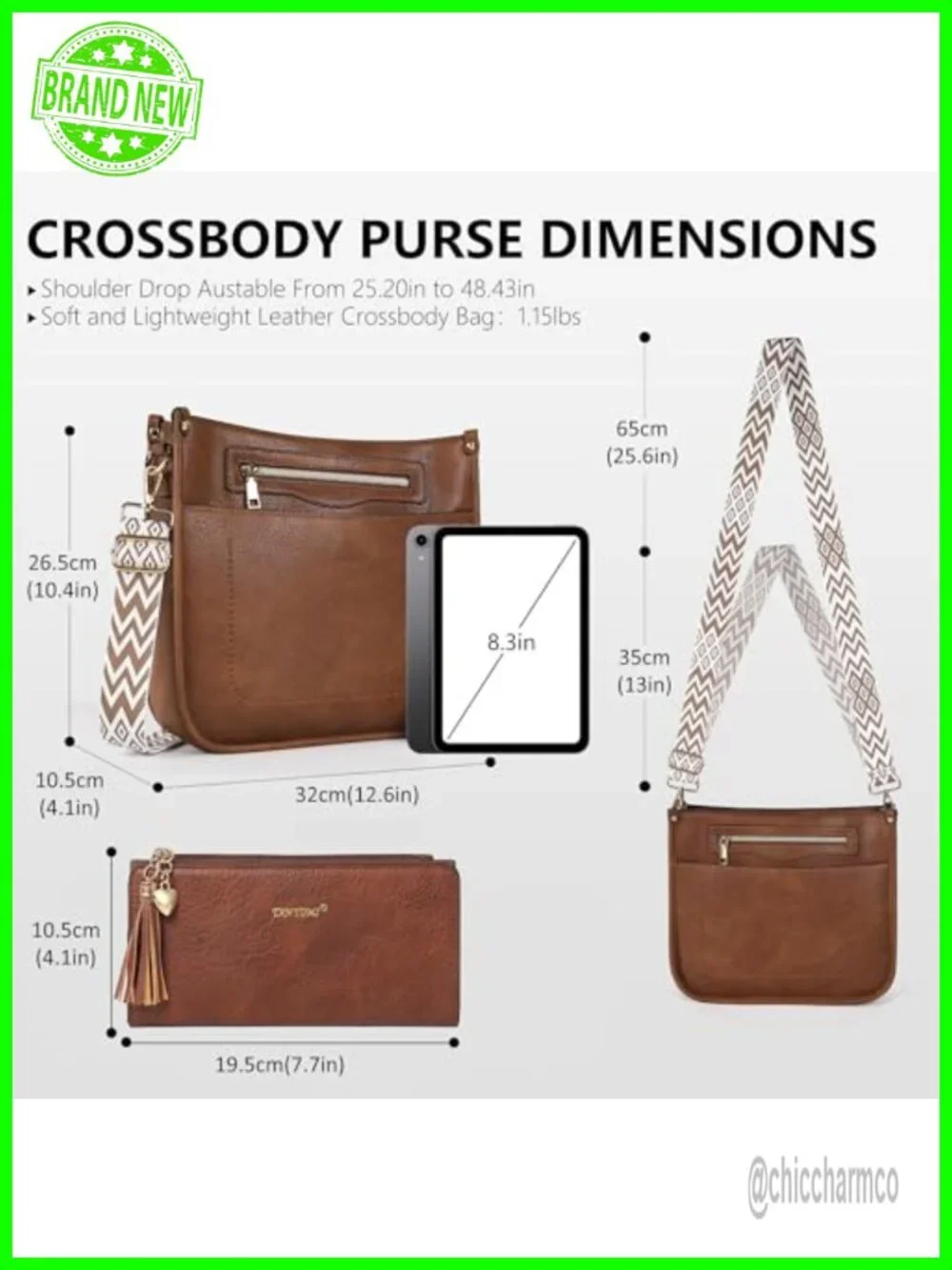 2PC Vegan Leather Crossbody Hobo Bag Set with Wallet